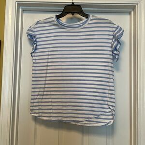 Crown & Ivy Light Blue and White Striped Tee